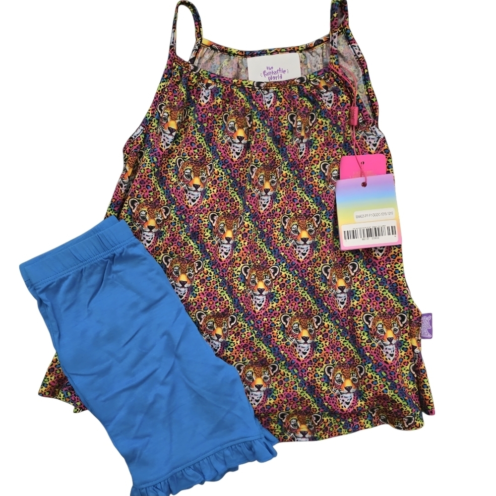 Posh Peanut Lisa Frank Hunter Ruffled Top & Shorts Set 3T/4T NWT